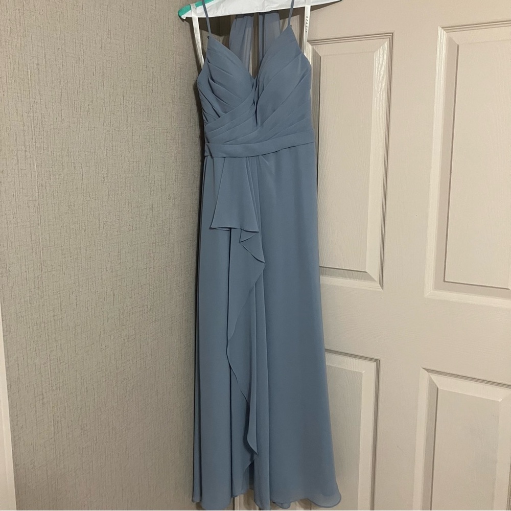 Azazie Dawn Style Bridesmaid Dress - Dusty Blue Custom Size About a 0P